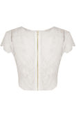 White Crochet Lace Lined Crop Top