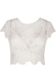 White Crochet Lace Lined Crop Top
