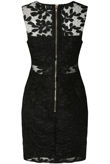 Black Flower Crochet Netted Bodycon Dress