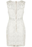 White Flower Crochet Netted Bodycon Dress