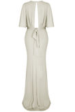 White Cross Over Back Tie Up Maxi Dress