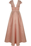Bridal Satin Embroidered Maxi Dress