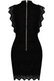 Black Crochet Lined Back Zip Up Bodycon Dress