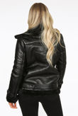 Faux Leather Shearling Coat