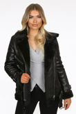Faux Leather Shearling Coat