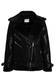 Faux Leather Shearling Coat