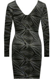 Black Glitter Embellished Velvet Bodycon Dress