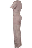 Rose Floral Crochet Back Zip Up Jumpsuit