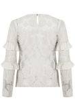 White Floral Lace Frill Trim Tops