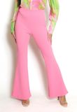 Fuchsia High Waisted Crepe Flare Trousers