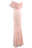 Rose Bandeau Lace Scallop Maxi Dress
