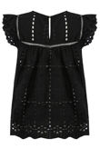 Black Broderie Anglaise Frill Top