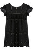Black Broderie Anglaise Frill Top