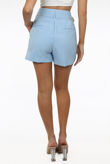 Tailored Belted Shorts In Mid Sky Blue