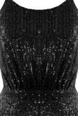 Black Sequin Leg Slit Maxi Dress