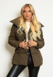 Khaki Short Quilted Puffer Coat