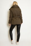 Khaki Short Quilted Puffer Coat