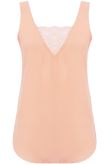 Pink Lace Insert Chiffon Vest