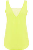Yellow Lace Insert Chiffon Vest