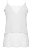White Floral Lace Sleeveless Tops