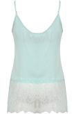 Mint Floral Lace Sleeveless Tops