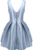 Blue Front Bow Pleated Prom Dress 