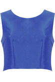 Royal Blue Gold Back Zip Up Sleeveless Tops