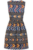 Blue & Mustard Ethnic Print Tulip Dress
