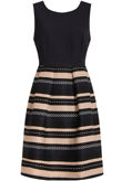 Navy Contrast Textured Sleeveless Shift Dress