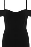 Black Off The Shoulder Back Zip Up Maxi Dress