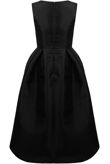 Navy Organza Dip Back Prom Dress