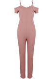 Rose Bandeau Off Shoulder Jumpsuit 