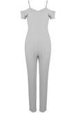 White Bandeau Off Shoulder Jumpsuit 