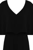 Black Front Low Neck Layered Palazzo Jumpsuit 
