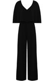 Black Front Low Neck Layered Palazzo Jumpsuit 