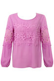 Lilac Crochet Layer Blouse