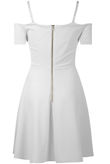 White cross Over Off the Shoulder Shift Dress