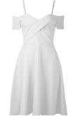 White cross Over Off the Shoulder Shift Dress