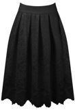Black Lace Chiffon Lined Flare Skirt