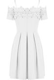 White Floral Embroidered Off The Shoulder Day Dress