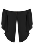 Off The Shoulder Open Back Chiffon Blouse In Black 