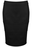 Black PU Patched Up Pencil Skirt
