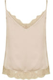 Beige Satin Lace Trims Cami