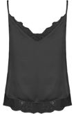 Black Satin Lace Trims Cami