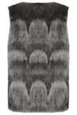 Grey Contrast Layered Fur Gilet