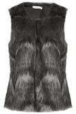 Grey Contrast Layered Fur Gilet