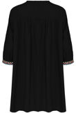Black Embroidery Fringed Shift Dress