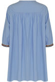 Blue Embroidery Fringed Shift Dress