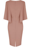 Bell Sleeve Back Slit Midi Dress in Rose