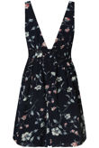 Contrast Floral Back Zip Up Shift Dress in Navy